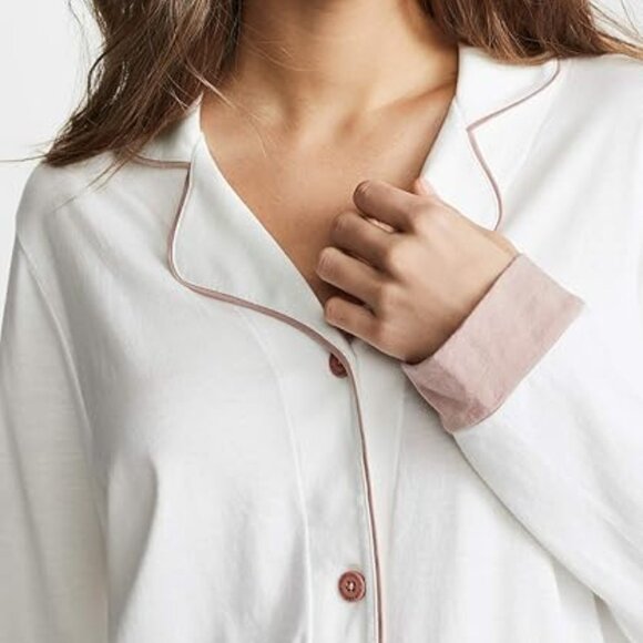 COSABELLA Bella Bridal Top and Boxer Pajama Set in Moon Ivory + Mandorla Size 1X - Picture 6 of 8